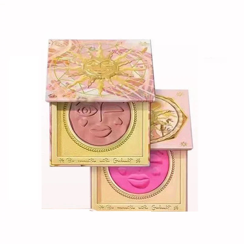 Girlcult Blushimmer Emotional Blush highlighter and matte shimmer pressed powder in cute face makeup compact with pink blush and highlighter.