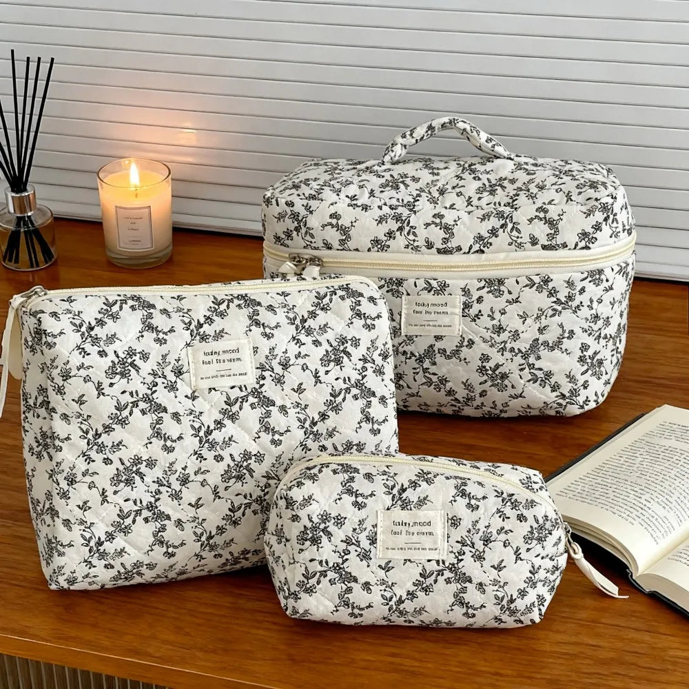 Large capacity Blushimmer makeup pouch with multiple compartments, ideal for travel cosmetics and organizing beauty essentials.