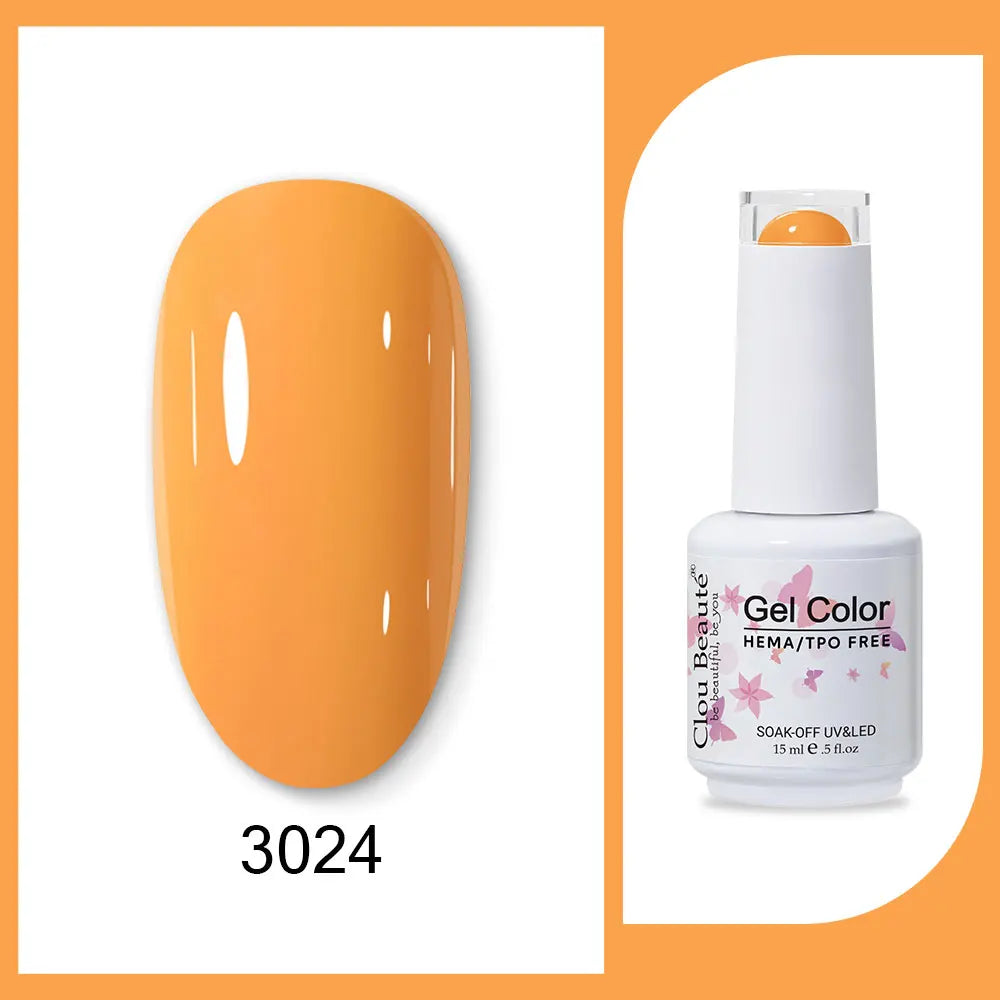 Blushimmer Clou Beaute 15ml red, black, white, green neon gel nail polish with velvet top coat, semi-permanent, vibrant color options.