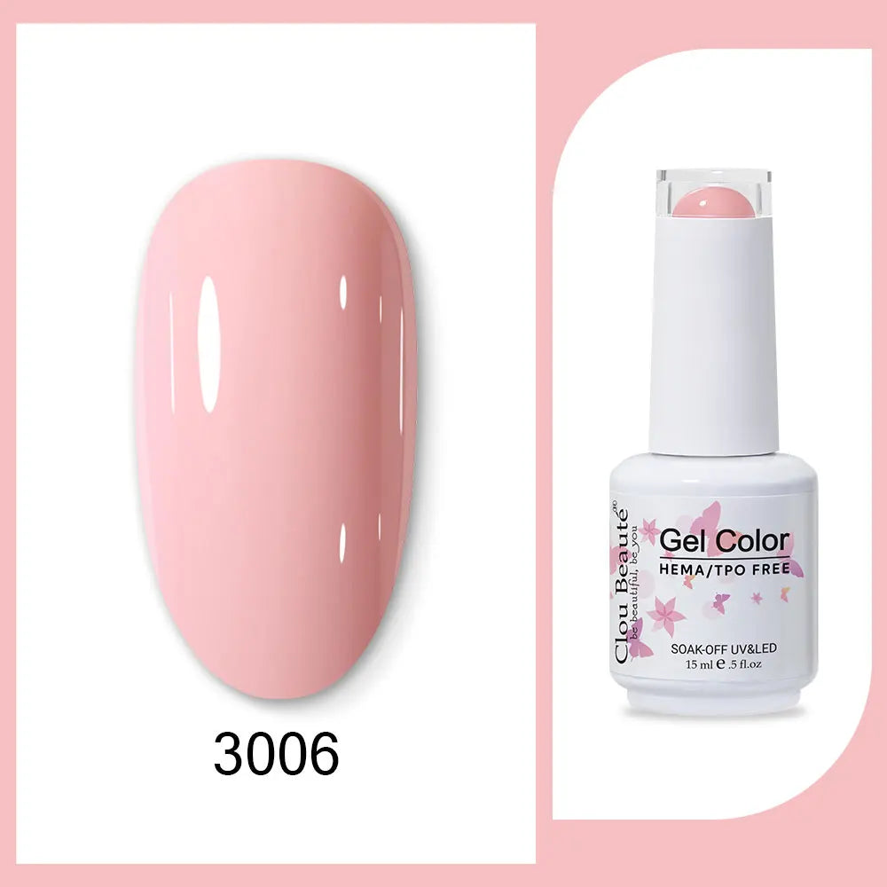 Blushimmer Clou Beaute 15ml red, black, white, green neon gel nail polish with velvet top coat, semi-permanent varnish, colorful nail art