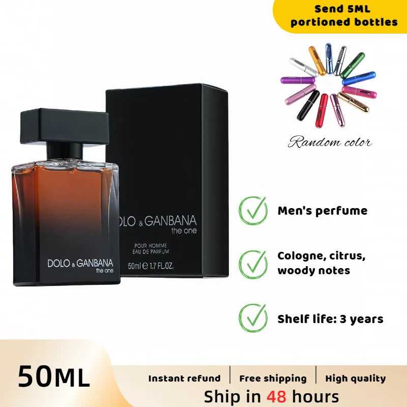 Blushimmer men's 50ML perfume bottle featuring woody notes, natural scent, long-lasting fragrance, and pheromone-enhanced cologne.