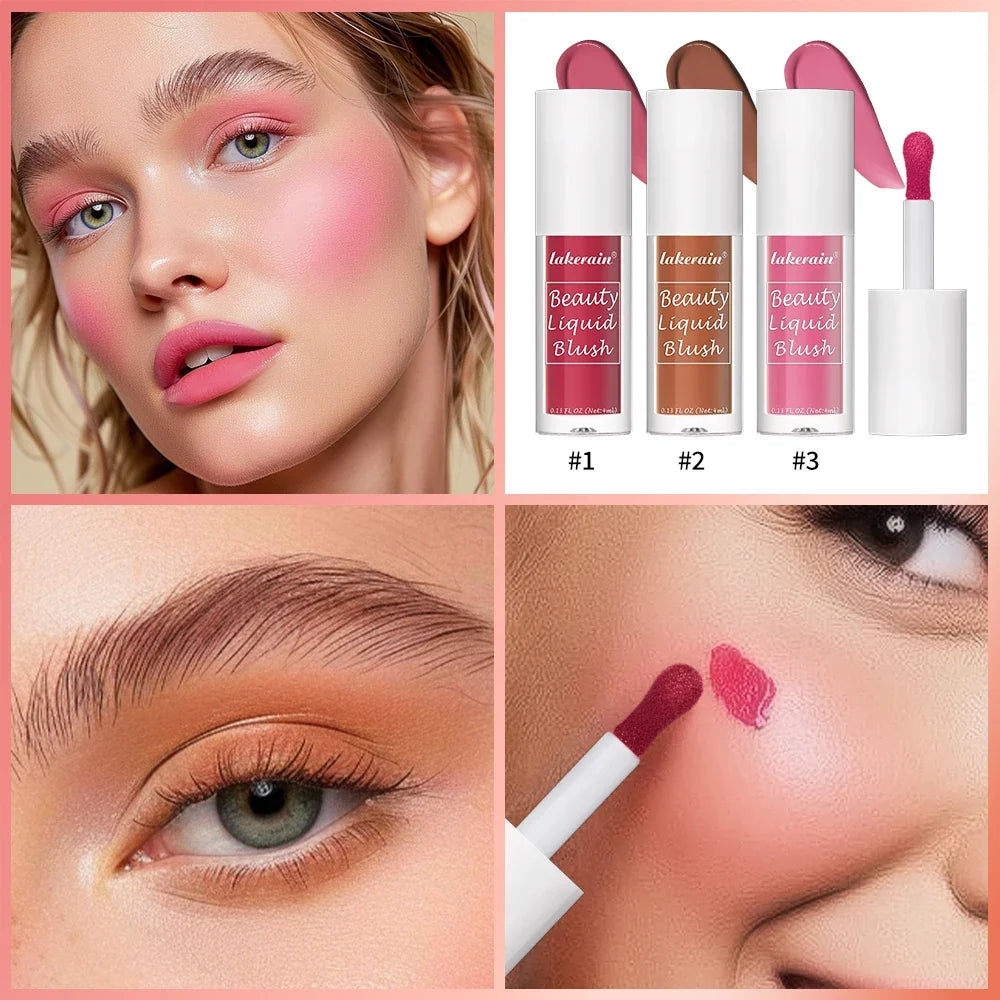 Blushimmer liquid blush in orange peach, velvet matte cheek tint, waterproof, natural cream face pigment, 4ml.