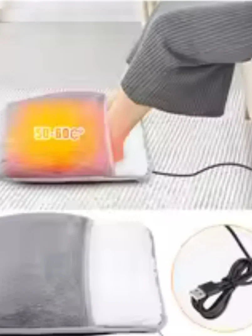 Winter Electric Foot Heating Pad USB Charging Soft Plush Washable Foot Warmer Heater Improve Sleeping Household Foot Warming Mat