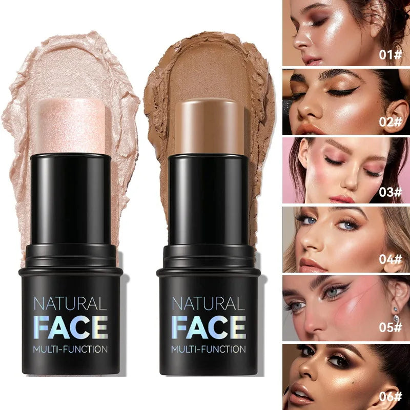 Blushimmer Face Pearl Stone highlighter stick for contouring, brightening, and illuminating cheeks in a sleek cosmetic design.