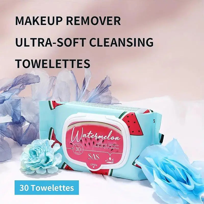 Blushimmer disposable makeup remover wipes for sensitive skin, gentle oil-free facial cleansing, hypoallergenic, soft and soothing.