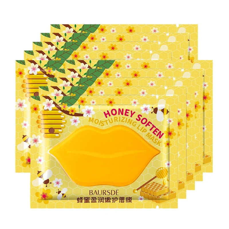 Blushimmer collagen nourishing lip mask with fruit essence for moisturizing, firming, and anti-wrinkle lip care in a 5/10 pack.