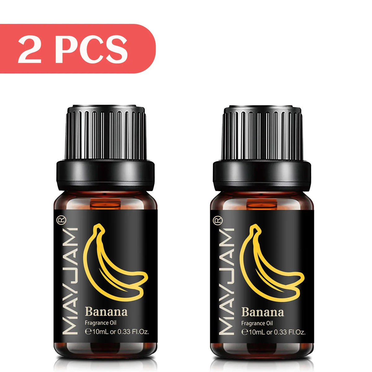 Blushimmer MAYJAM fruit essential oil bottle with cherry, banana, papaya, grape, litchi, guava, kiwifruit, pear, and fig scents.