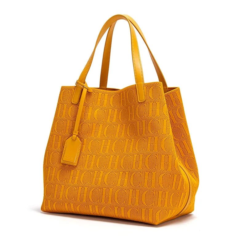 OBA women's large orange PU shoulder bag with spacious design and sturdy shoulder strap, perfect for everyday use.