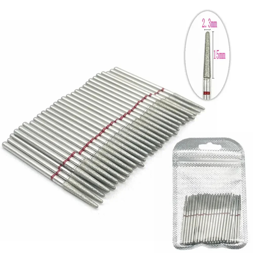 50pc Diamond Nail Drill Cuticle Clean Bit Set Milling Cutter for Manicure Electric Bits Accessories Dead Skin Remove Tool
