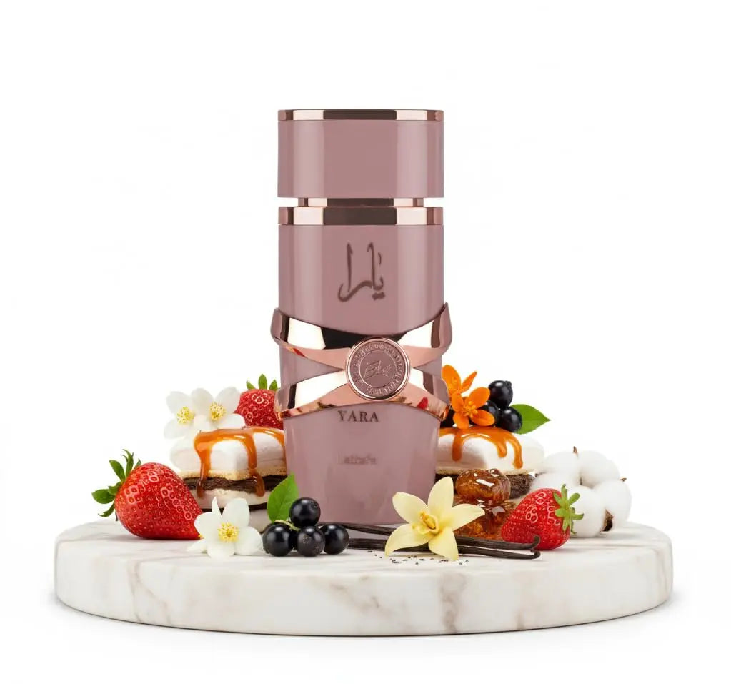 Lattafa Yara Elixir Eau De Parfum bottle, 100ml, with elegant design, displayed on a neutral background.