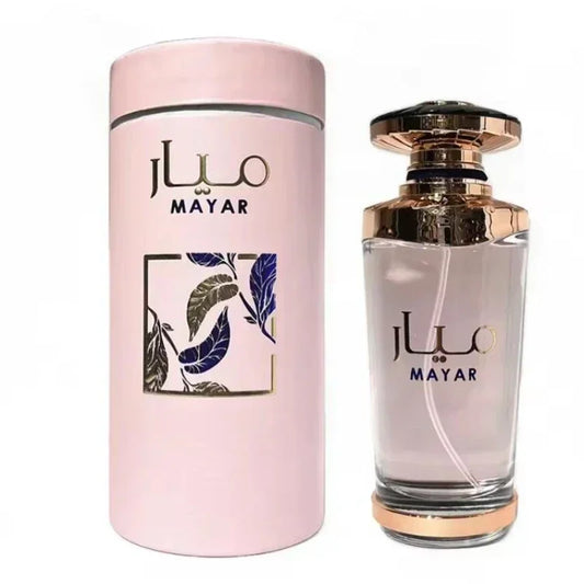 Blushimmer 100ml MYYAR Woman perfume bottle with floral scent, elegant atomizer, showcasing a sleek, feminine fragrance design.