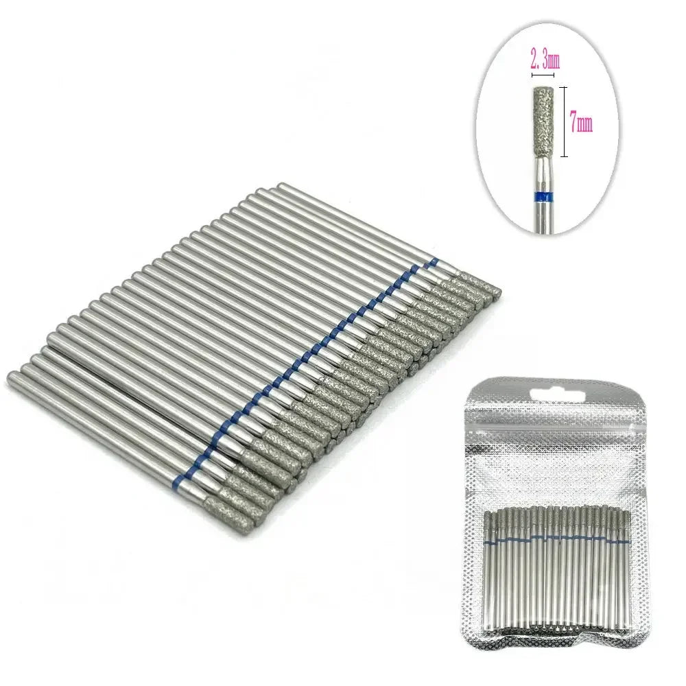 50pc Diamond Nail Drill Cuticle Clean Bit Set Milling Cutter for Manicure Electric Bits Accessories Dead Skin Remove Tool