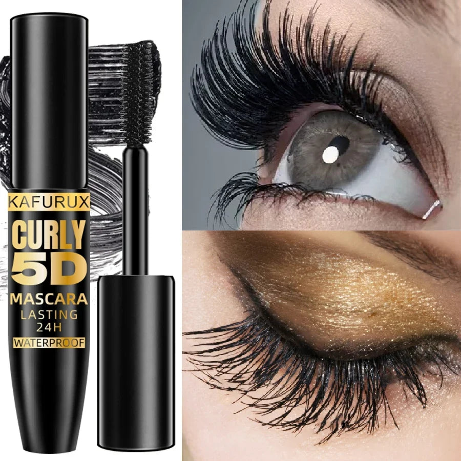 Blushimmer 5D black waterproof mascara with silk fiber for lengthening and thickening eyelashes, ideal for eye makeup application.