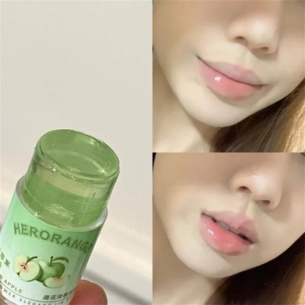 Blushimmer transparent coconut lip balm jar with moisturizing, hydrating lip care, and fine line-fading jelly lip gloss.
