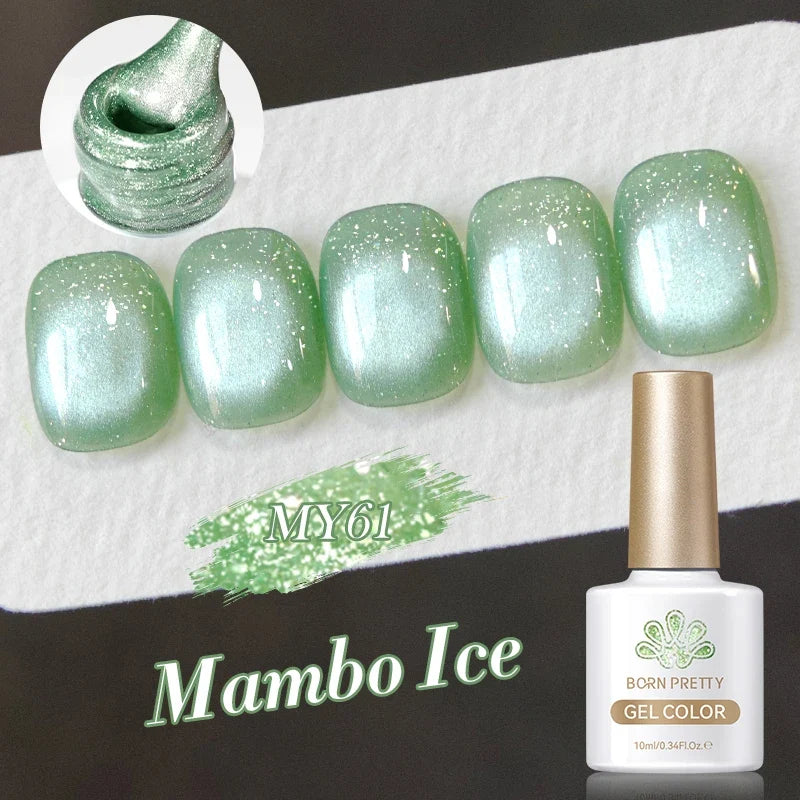 Purple grape magnetic gel nail polish by Blushimmer with fruit-inspired design, glass beads, and whitening effect for professional manicures.