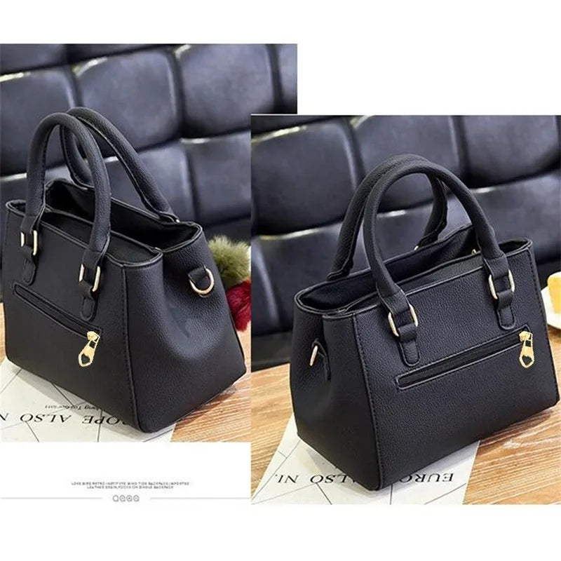 LPO leather vintage women's tote crossbody handbag with adjustable strap and classic design, featuring a spacious interior and stylish look.