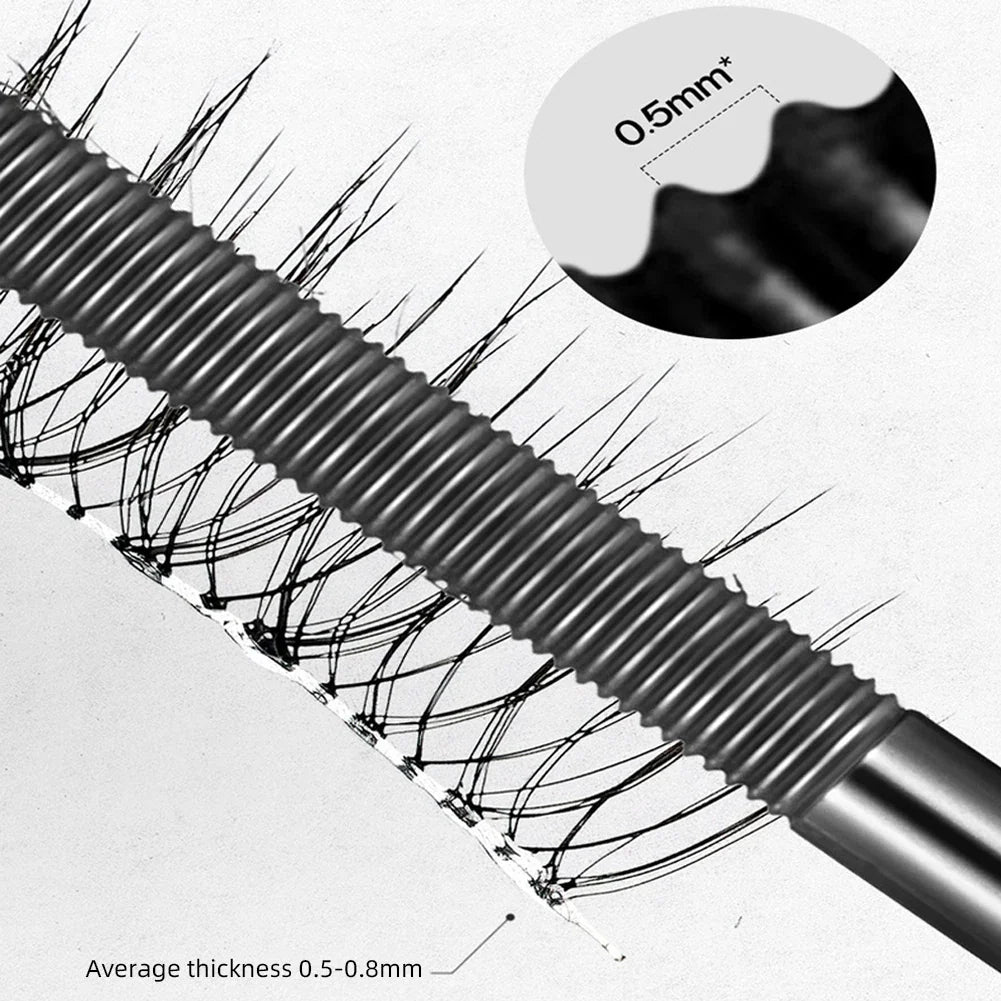 Blushimmer waterproof metal iron lashes mascara with silk fibers, black long curling eyelash extension for dramatic eye makeup.