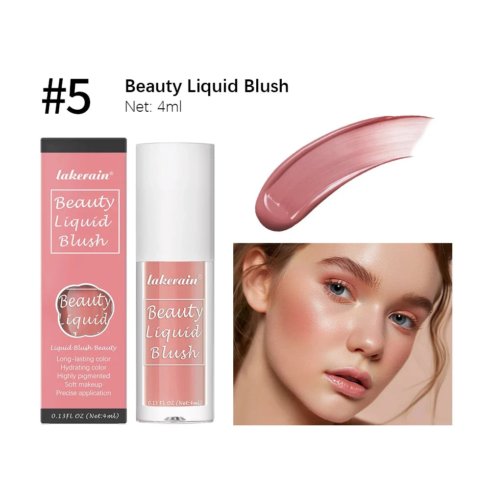 Blushimmer liquid velvet matte blush in orange-peach shade, waterproof cream cheek tint, 4ml, natural face pigment.