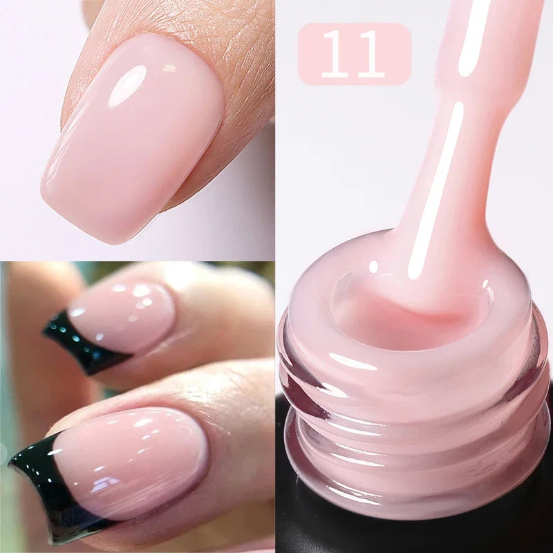 Blushimmer Born Pretty Milky Jelly Rubber Base Gel for gel nail polish, nude color, 15ml, UV soak-off semi-permanent gel