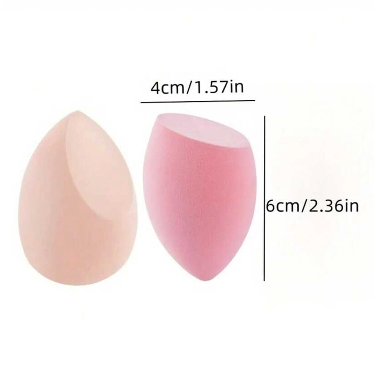 Set of four Blushimmer makeup sponge puffs for blending foundation, powder, and liquid makeup, travel-friendly storage included.