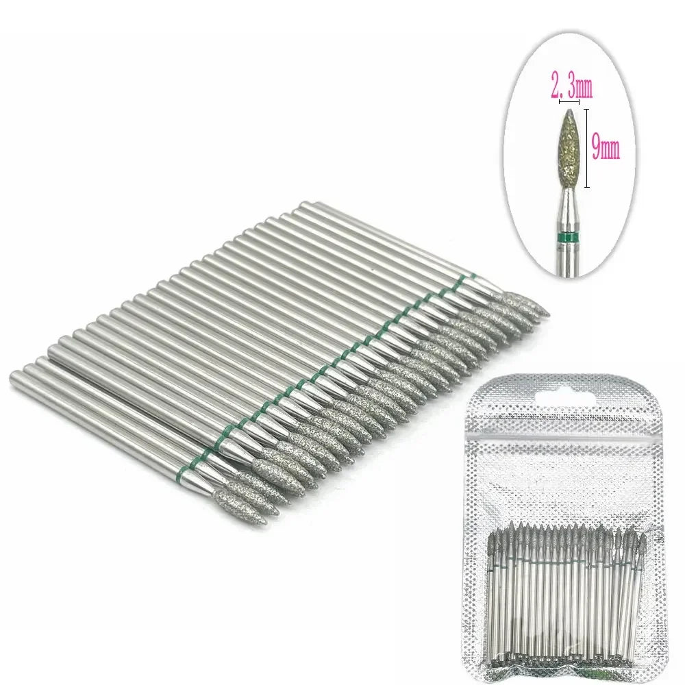 50pc Diamond Nail Drill Cuticle Clean Bit Set Milling Cutter for Manicure Electric Bits Accessories Dead Skin Remove Tool