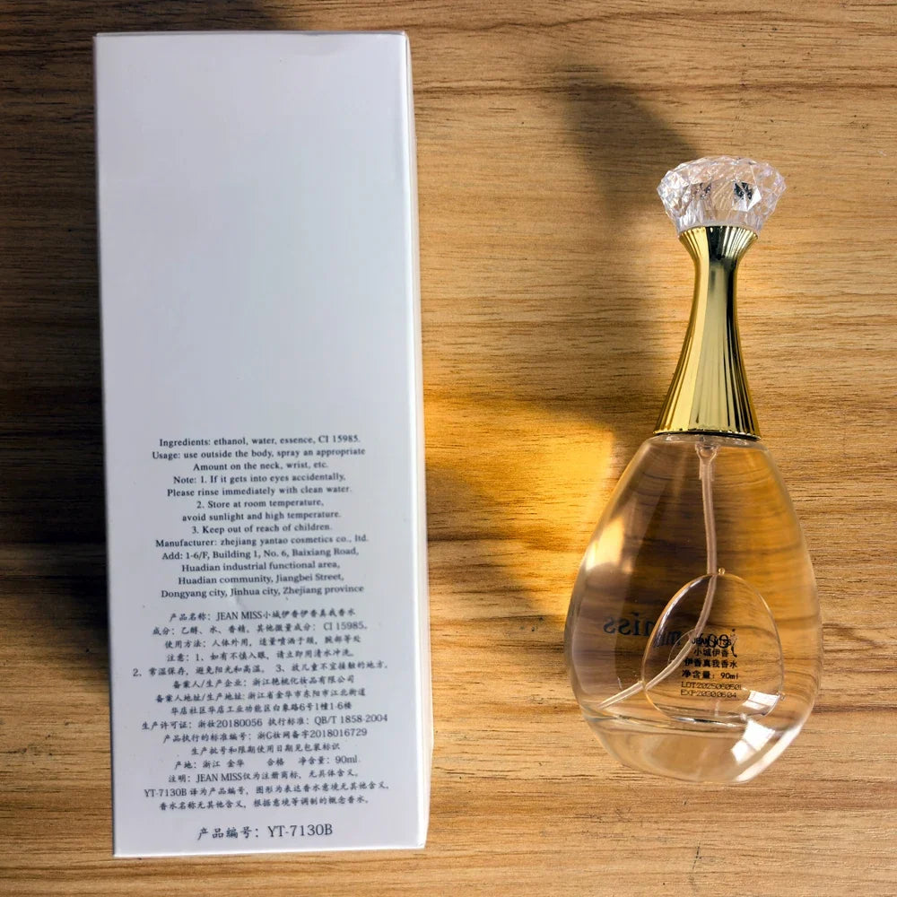 Blushimmer J'dor Eau De Parfum spray bottle with floral and fruity scents, 90ML, long-lasting fragrance.