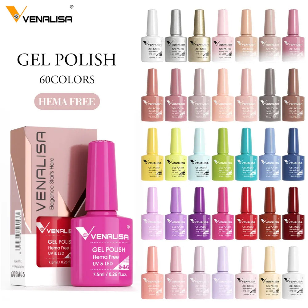 Blushimmer Venalisa HEMA TPO free glitter gel polish in pink nude, full coverage UV/LED French nail design with shimmer finish