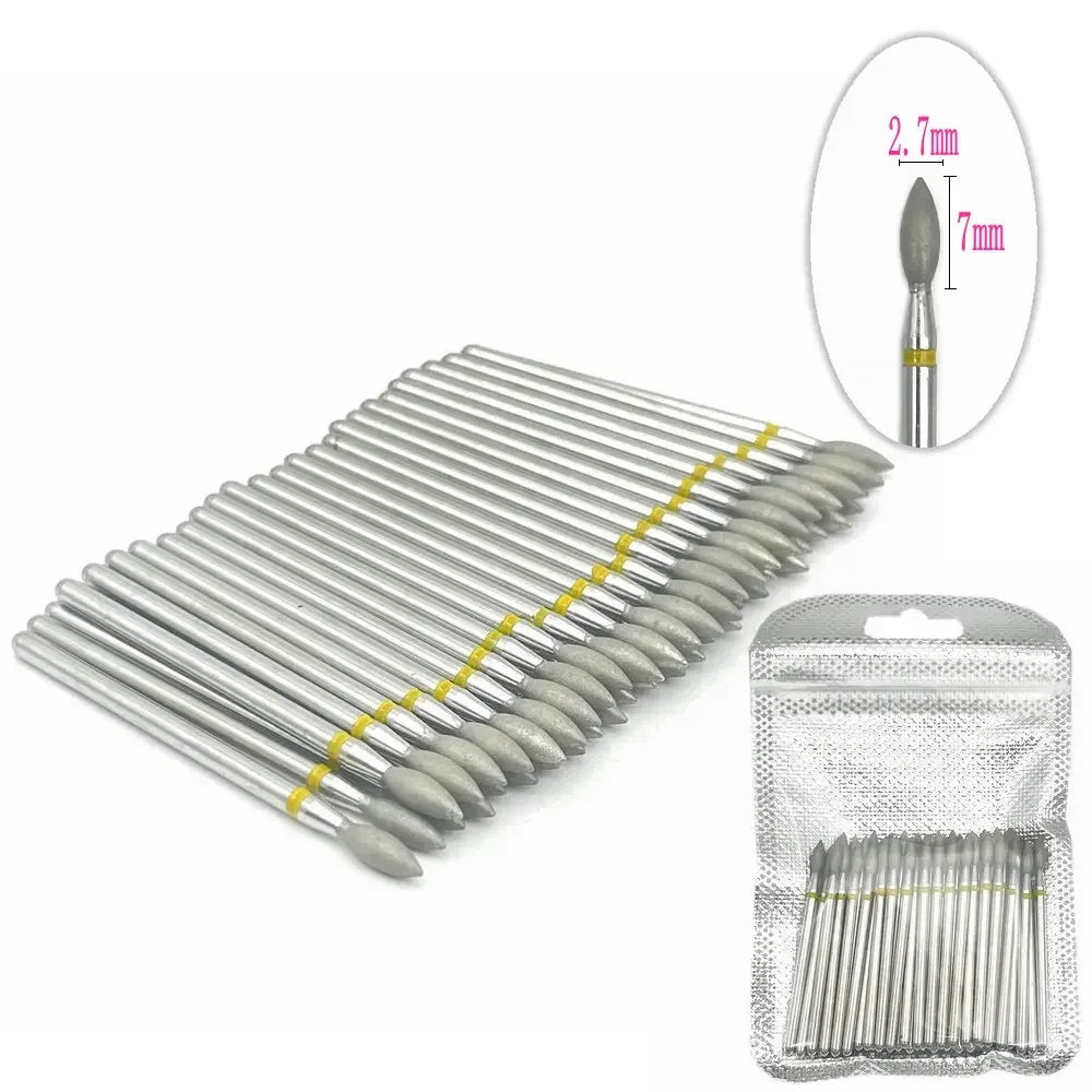 50pc Diamond Nail Drill Cuticle Clean Bit Set Milling Cutter for Manicure Electric Bits Accessories Dead Skin Remove Tool