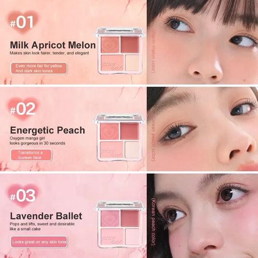Judydoll Blushimmer 2-in-1 blush and highlighter palette with cream blush and radiant matte highlighter, versatile makeup set
