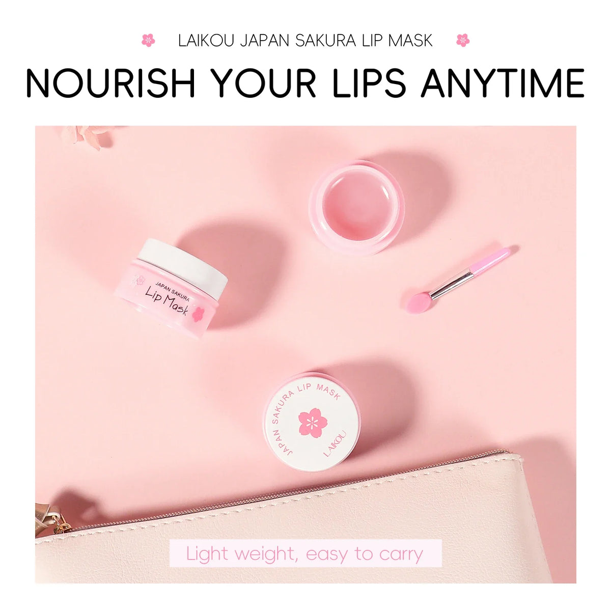 LAIKOU Sakura Lip Mask - Overnight Hydrating Lip Balm for Plump Lip Lines Beauty Care