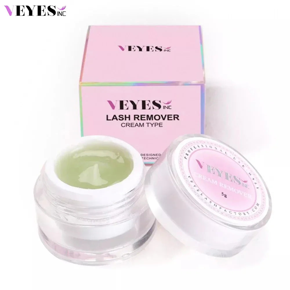Blushimmer Veyes Inc eyelash extensions cream remover with aloe, gentle formula for removing eyelash glue and makeup.