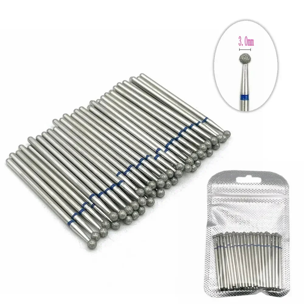 50pc Diamond Nail Drill Cuticle Clean Bit Set Milling Cutter for Manicure Electric Bits Accessories Dead Skin Remove Tool