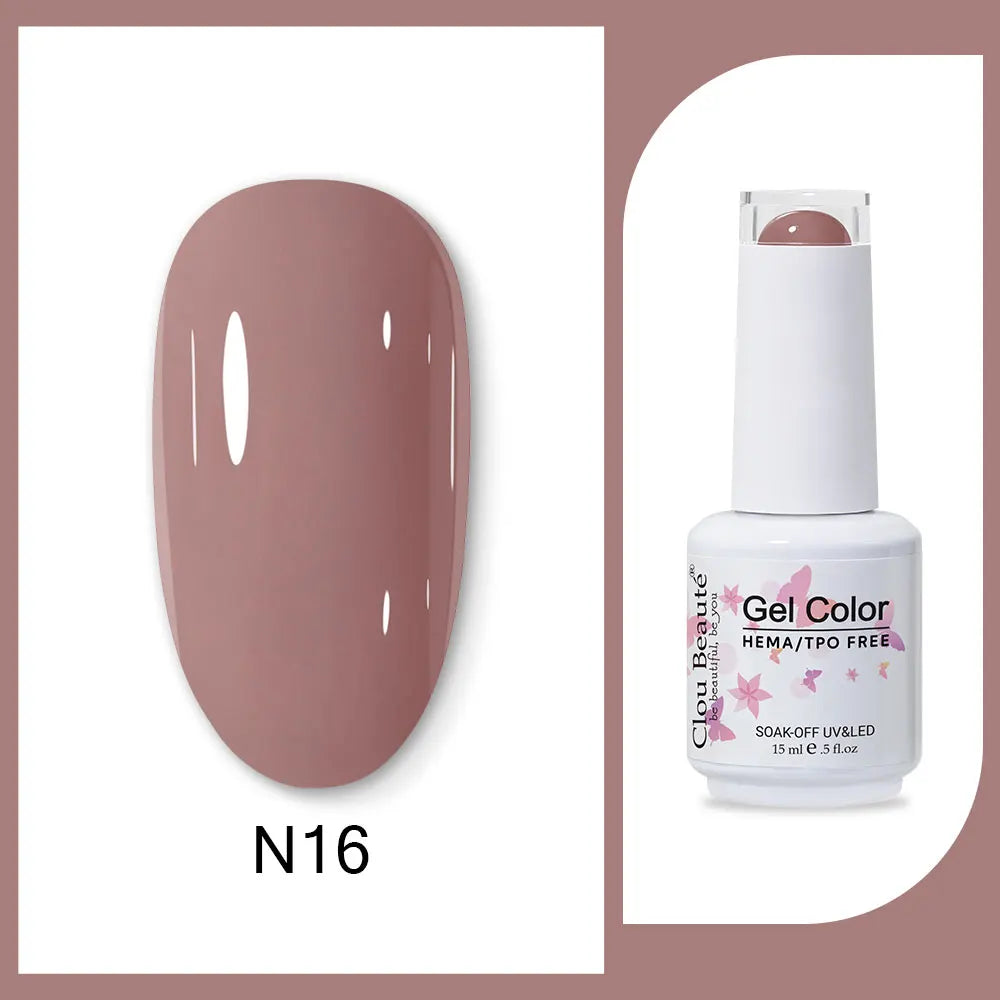 Blushimmer Clou Beaute 15ml red, black, white, green neon gel nail polish with velvet top coat and base coat, semi-permanent varnish