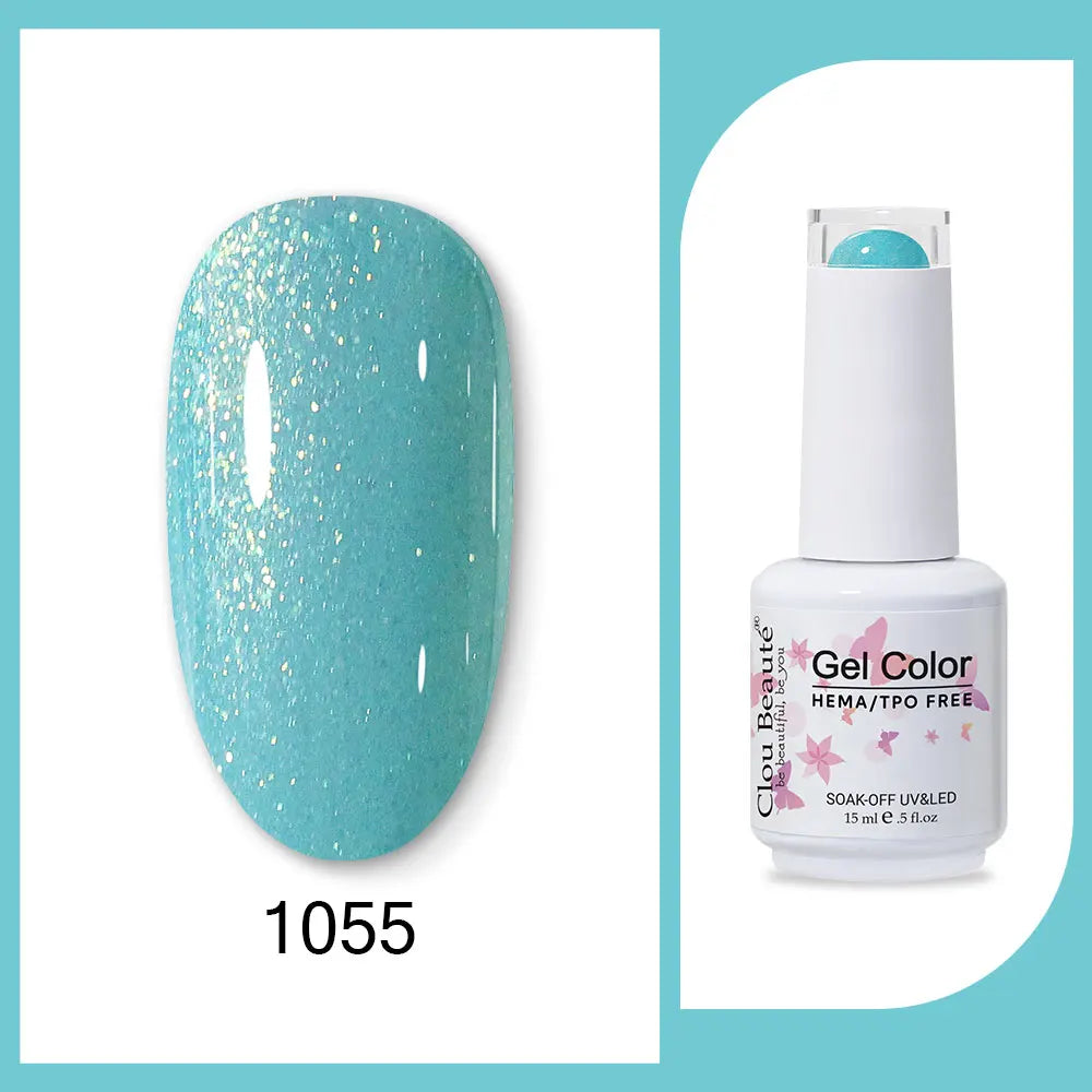 Blushimmer Clou Beaute 15ml neon gel nail polish base and top coat in red, black, white, green, velvet finish, semi-permanent varnish