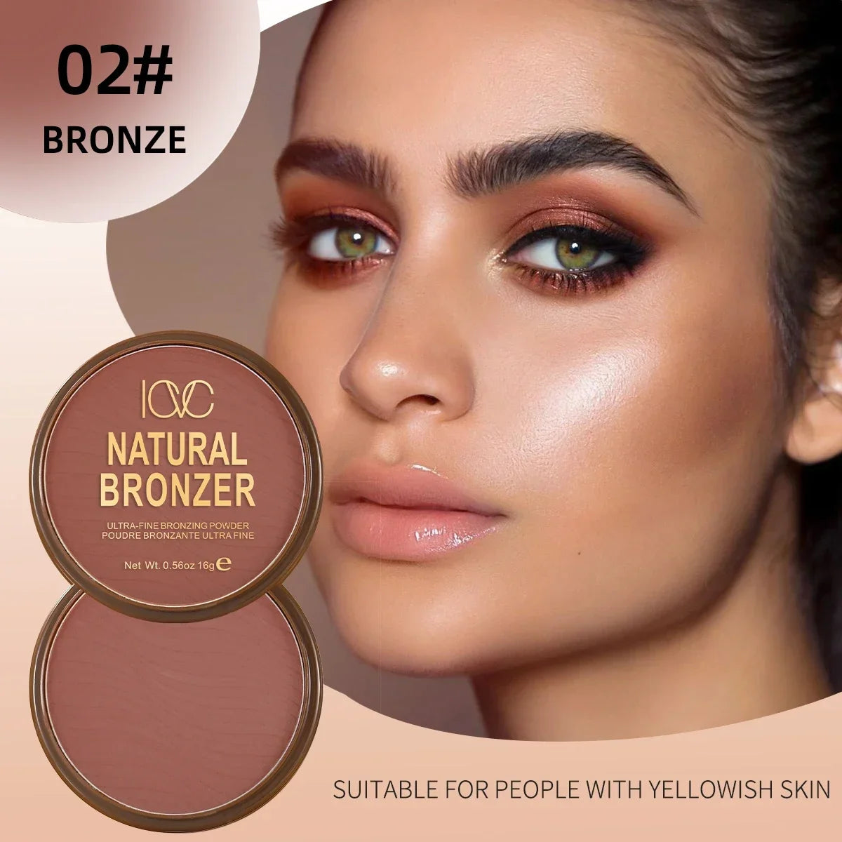 Blushimmer dark skin bronzer contour palette with matte brown powders for nose, cheek, and face shading, natural face modification.