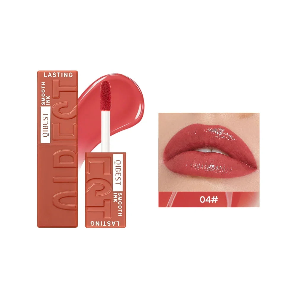 Blushimmer QIBEST 8-color watery lip gloss with waterproof, long-lasting, moisturizing liquid lipstick and mirror for women makeup.