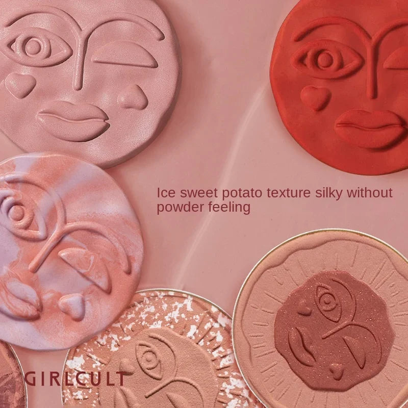Girlcult Girlcult Emotional Blush Highlighter by Blushimmer, featuring matte and shimmer pressed powder for a cute Korean makeup look.