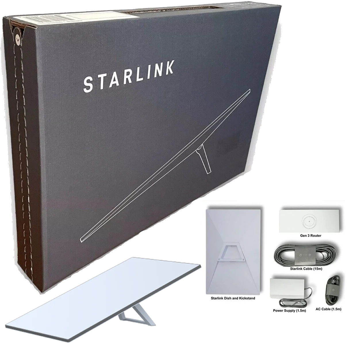 New SpaceX-Starlink Standard Kit V4 Gen 3 Standard High-Speed Low-Latency Internet Satellite Dish Router Wi-Fi 6 WiFi full Kit