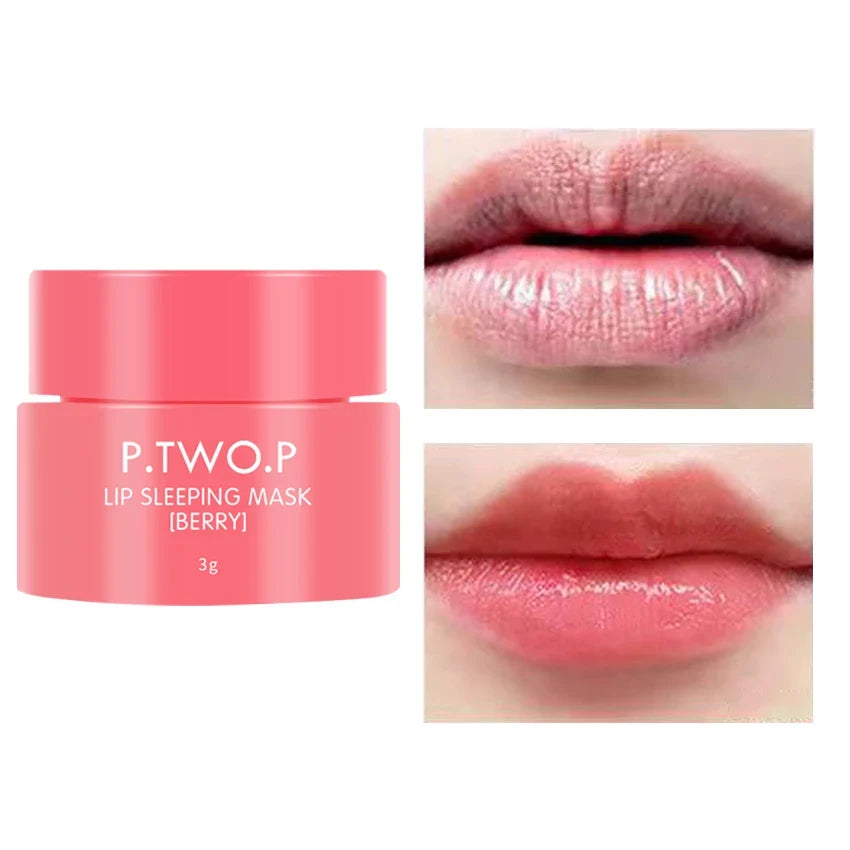 PTWOP Lip Sleep Mask Moisturizing Nourish Repair Hydrated Fade Lip Lines Anti-cracking Day And Night Maintenance Lip Balm Care