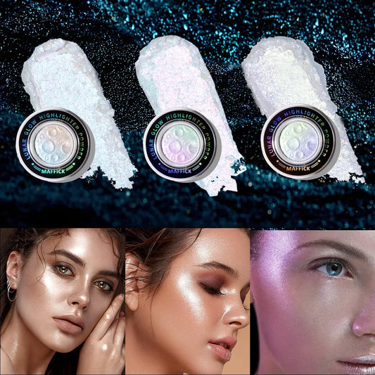 Blushimmer 3-color high gloss powder with permeable, light-sensitive texture, waterproof, delicate, and comfortable for a smooth finish.