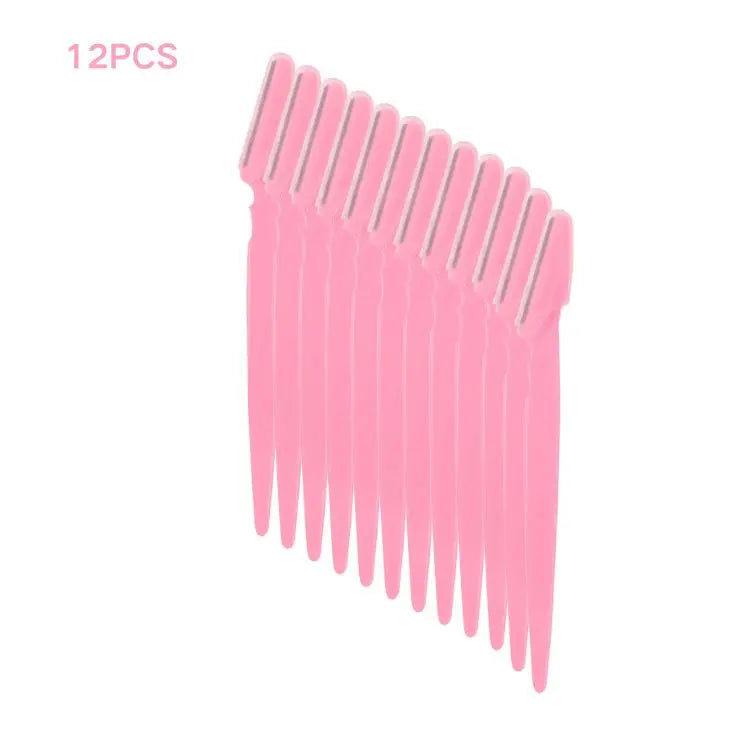 Blushimmer eyebrow trimmer with precision blades, portable face razor for hair removal and eyebrow shaping, compact makeup tool.