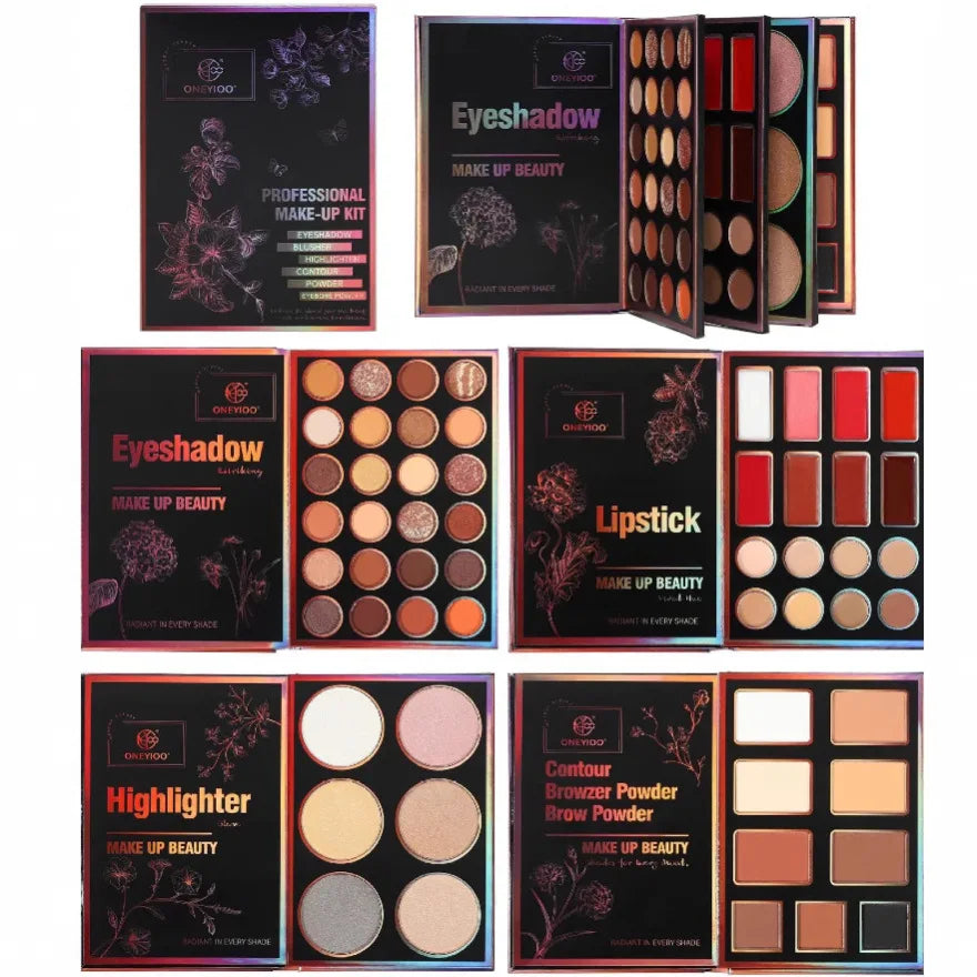New 55-Color Eyeshadow Palette Lipstick Highlighter Contour Palette Professional Makeup Kit with Shimmer Matte Eye Shadows