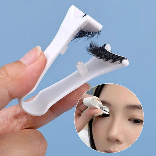 Blushimmer professional magnetic eyelash extension applicator tweezer with curved clamp for applying 3D mink false eyelashes.