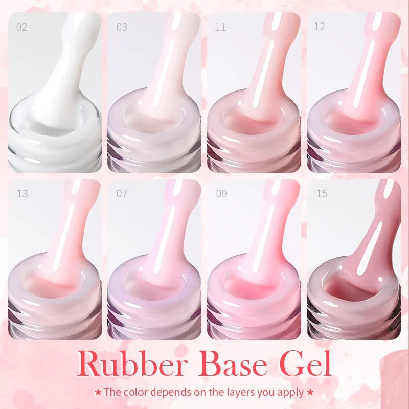 Blushimmer Born Pretty 15ml Jelly Nude Rubber Base Gel in natural milky white for semi-permanent UV and LED gel nails.