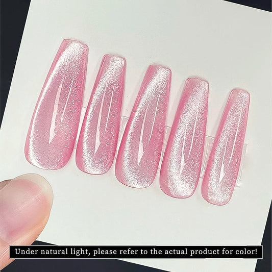 Blushimmer XEIJAYI pink cat eye gel nail polish with ceramic magnetic formula, semi-permanent UV gel for professional nail art.