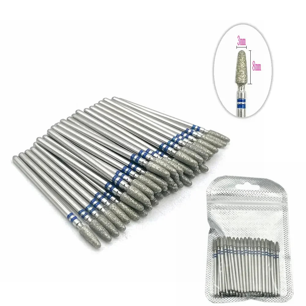50pc Diamond Nail Drill Cuticle Clean Bit Set Milling Cutter for Manicure Electric Bits Accessories Dead Skin Remove Tool