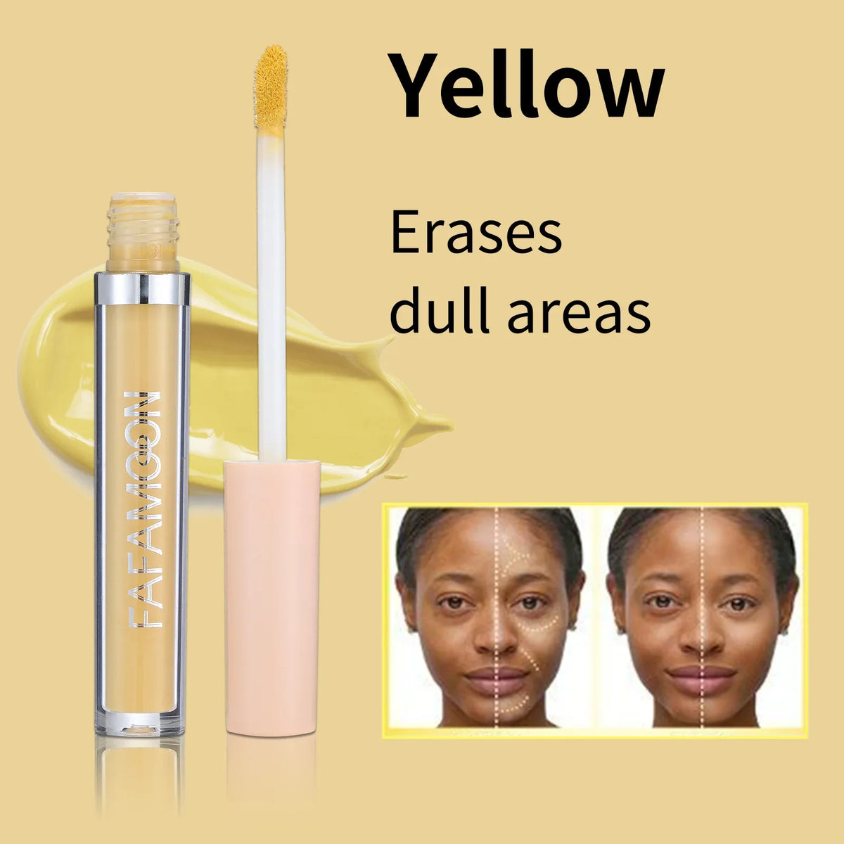 Blushimmer liquid concealer for face contour and dark circle coverage, with correcting skin tone makeup in a sleek tube.