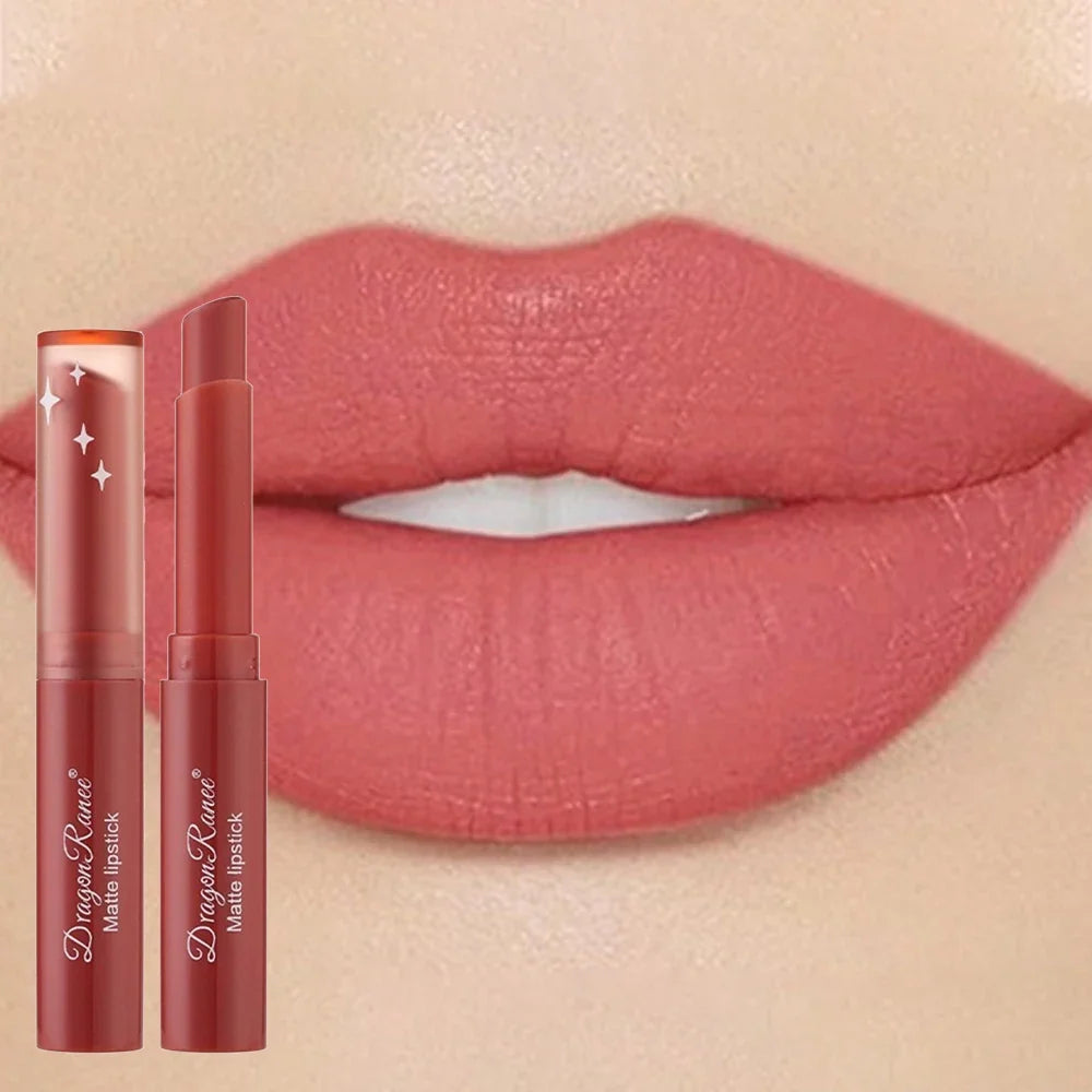 Blushimmer nude matte waterproof lipstick in sexy red velvet shade, long-lasting lip color for women, makeup product image