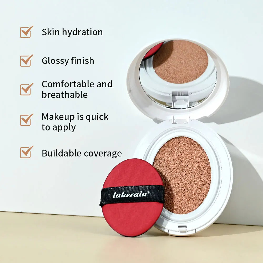 Glow CC Cream Cushion Natural Concealer Whitening Long-lasting Moisturizing Oil Control Foundation Face Base Makeup Cosmetic