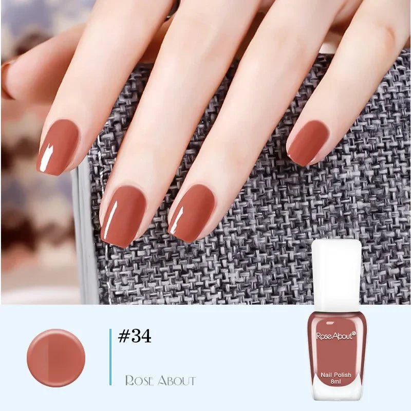 Blushimmer 40 colors no-bake water-based nail polish with glitter sequins, long-lasting, quick-drying nude nail polish in a sleek bottle